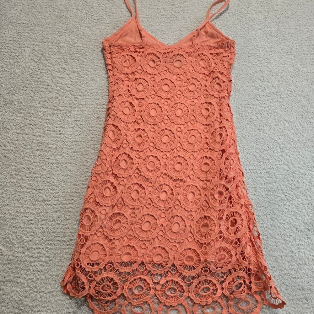 Jack by BB Dakota Orange Crochet Sleeveless Dress Slim Fit Size 4 Summer - Picture 6 of 9